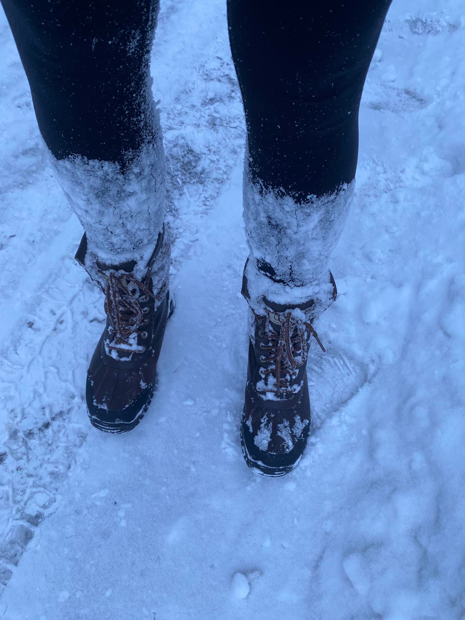 May be an image of footwear and snow
